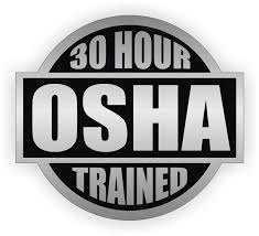 OSHA 30 hour trained badge